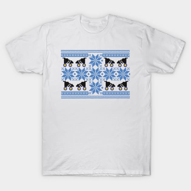 Roller Derby Ugly Winter Sweater- Blue T-Shirt by Indigoego